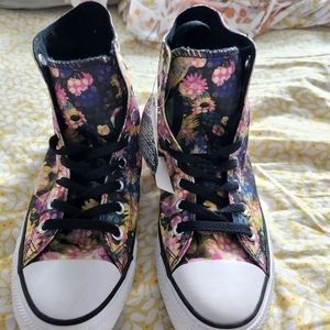 Converse Floral High Tops Size 10